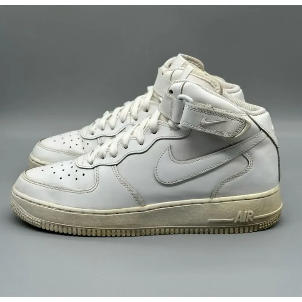 Nike Air Force 1 High Tops White Leather Size 6.5Y Streetwear Classic Old School